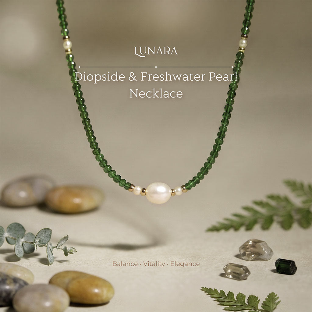 Diopside & Freshwater Pearl Necklace