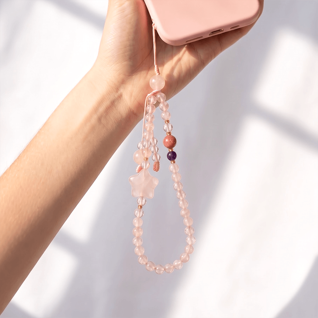 Rose Quartz Energy Phone Charm