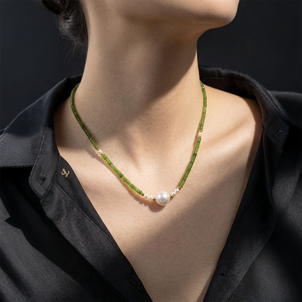 Diopside & Freshwater Pearl Necklace