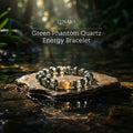 Green Phantom Quartz & Golden Rutilated Quartz Energy Bracelet by Lunara.