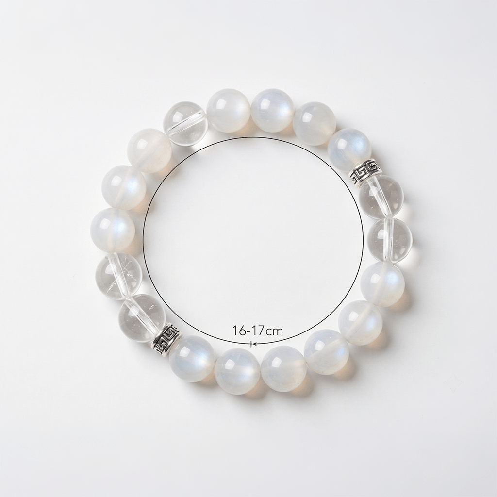 Litchi Moonstone Energy Bracelet size and details.